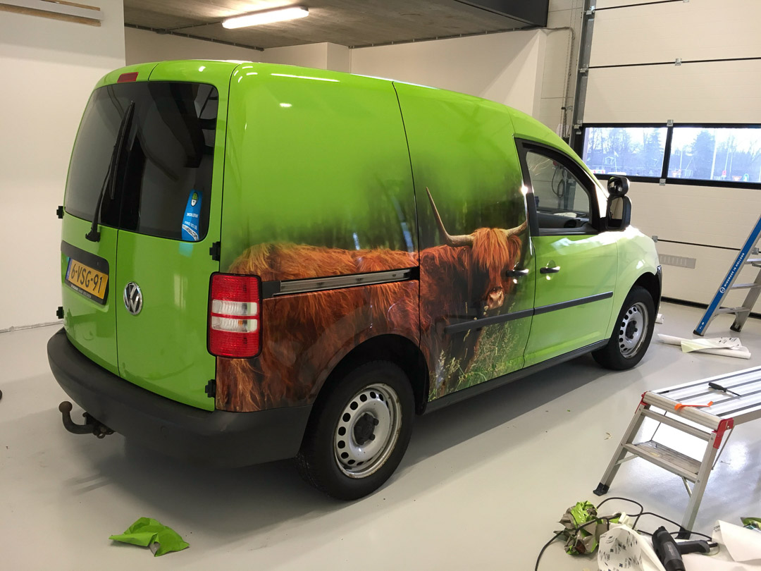 Wagenpark belettering Zuid-Hollands Landschap.
Volkswagen Caddy