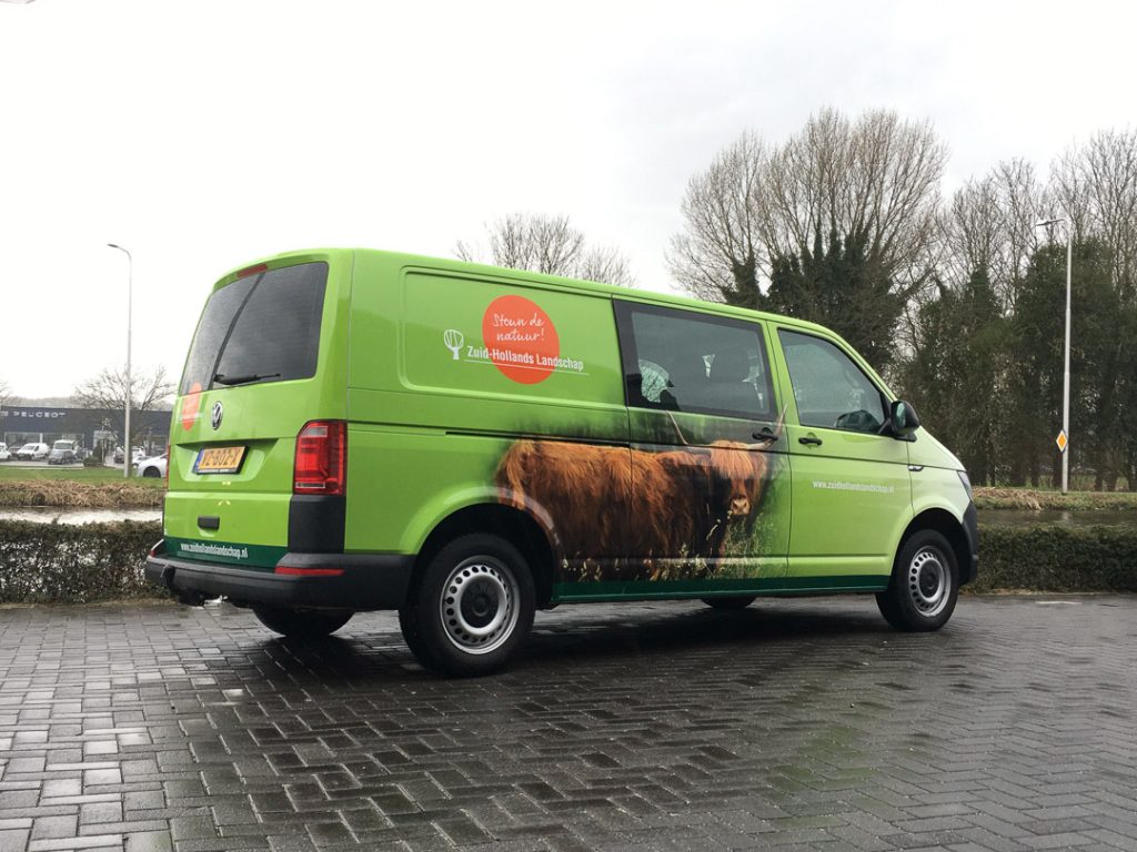 Wagenpark belettering Zuid-Hollands Landschap.
Volkswagen Transporter